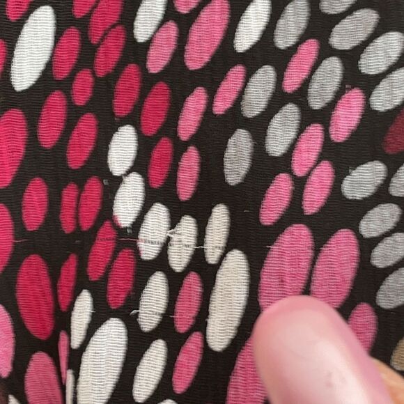 Guess Sheer Red Wine Black Gray Cropped Blouse Elastic Waist Size XSmall - Picture 7 of 14